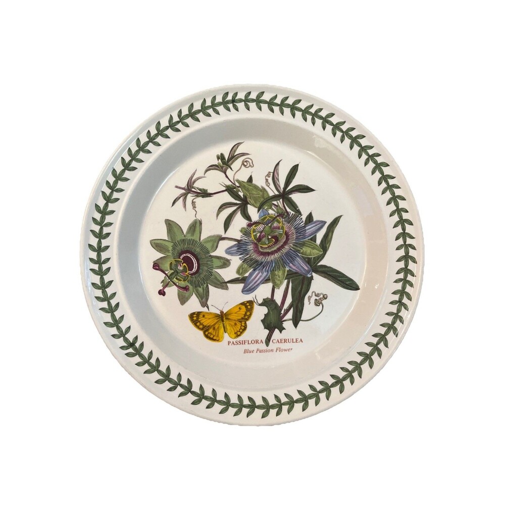 Portmeirion Botanic Garden Dinner Plate Passiflora 10.5" Blue Passion Flower